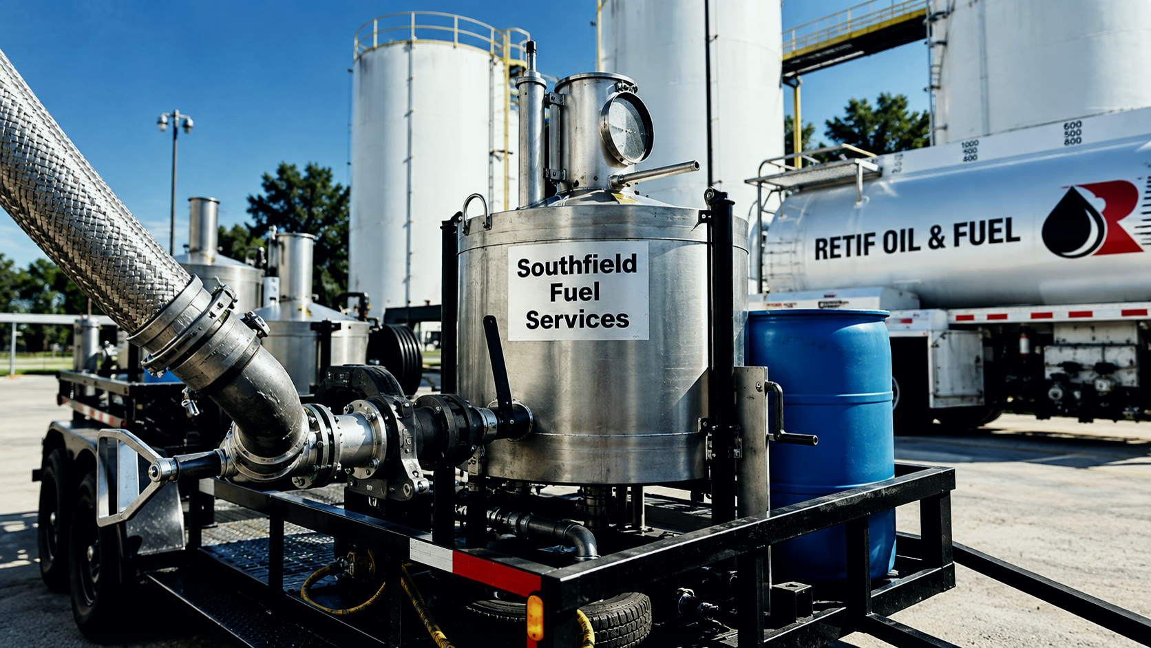 Southfield Fuel Services trailer-mounted prover at a bulk fuel terminal